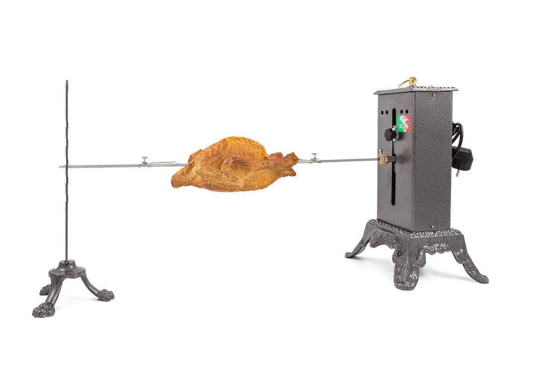GIEMME B800 Elektrischer Drehspiess – Verstellbarer Drehspiess für BBQ, Grill & Kamin, 220V