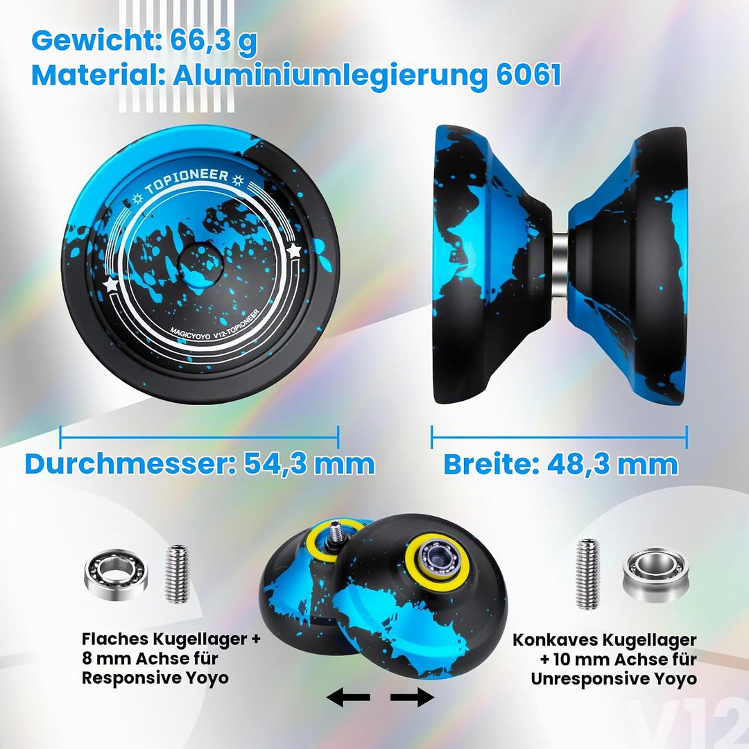MAGICYOYO JoJo V12 Reaktionsfähiges JoJo für Kinder von 8-12 Jahren oder mehr, Finger Spin Yoyo Tric
