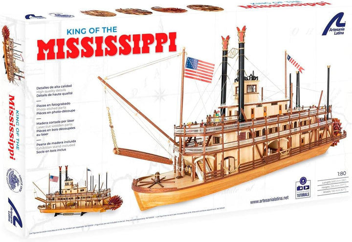 Artesania Latina 20515. Fahrzeugmodell aus Holz Amerikanische Dampfschiff King of The Mississippi Ma