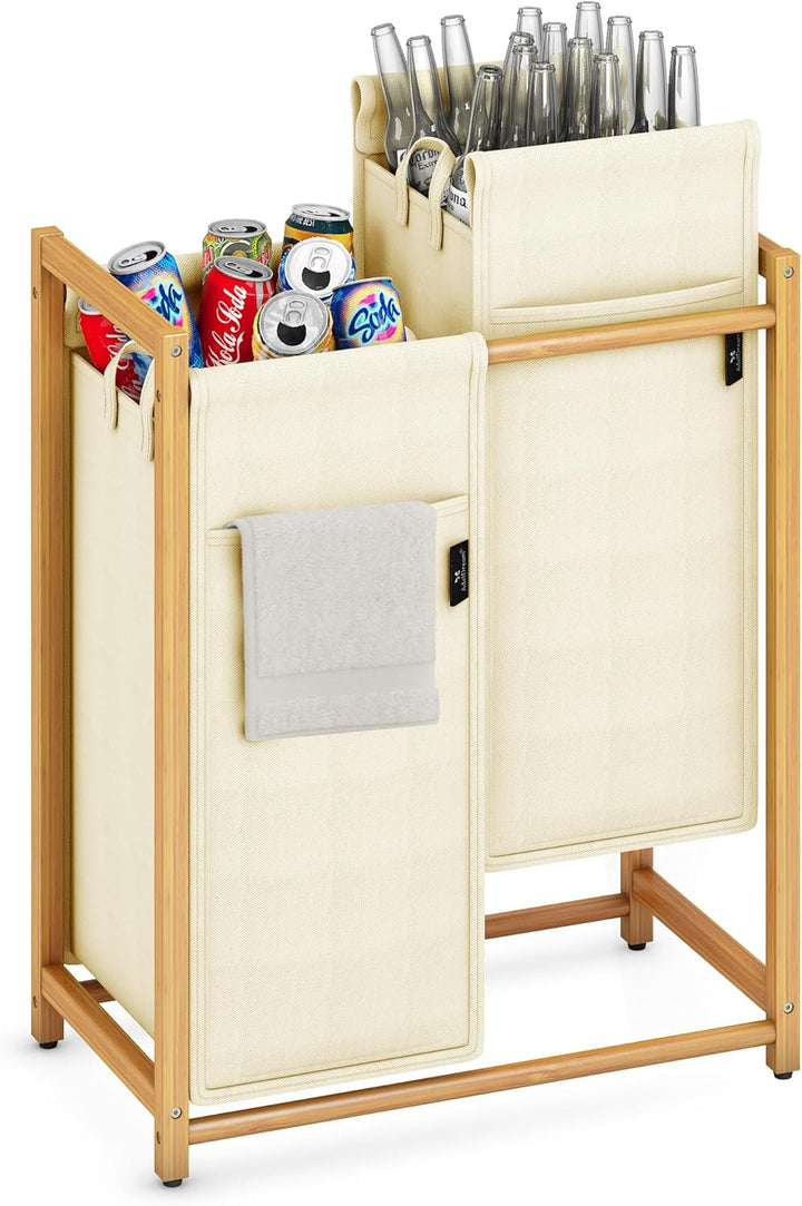 AdelDream 100L 2 Fächer Pfandflaschen Sammelbehälter Gross Pfandflaschen Aufbewahrung Behälter für l