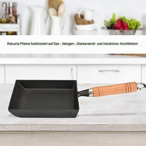 Tamagoyaki Pfanne Mini Gusseisen Bratpfanne Holzgriff Eisen Omelett Topf Tamagoyaki Pfannkuchen Home