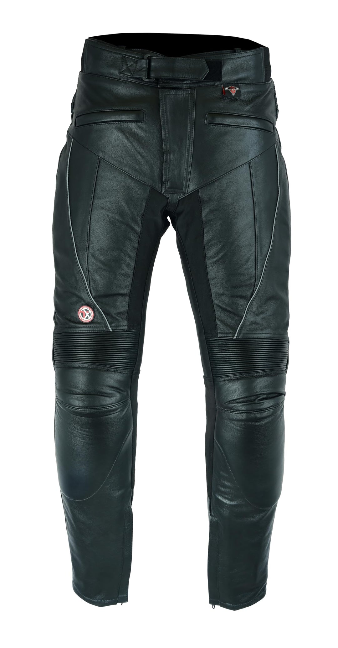 TEXPEED motorradhose leder wasserdicht herren mit protektoren - Schwarz Vollnarbiges Lederhose echtl