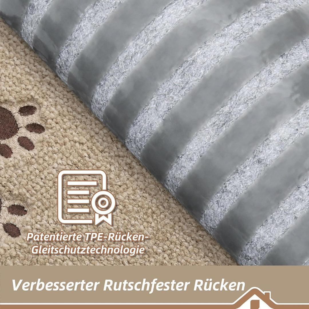 BEQHAUSE Treppeneckmatten Stufenmatten Innen rutschfest, 76X76cm, Beige | Maschinenwaschbare Treppen