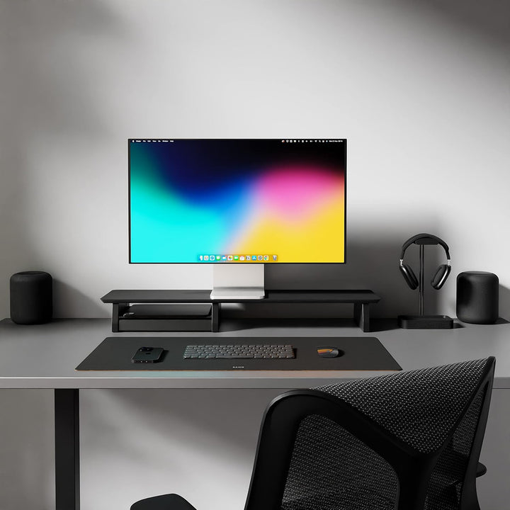 Schreibtischregal aus Holz Monitorständer Prämie Desk Shelf Monitor Stand Black Wood Cockpit Schreib