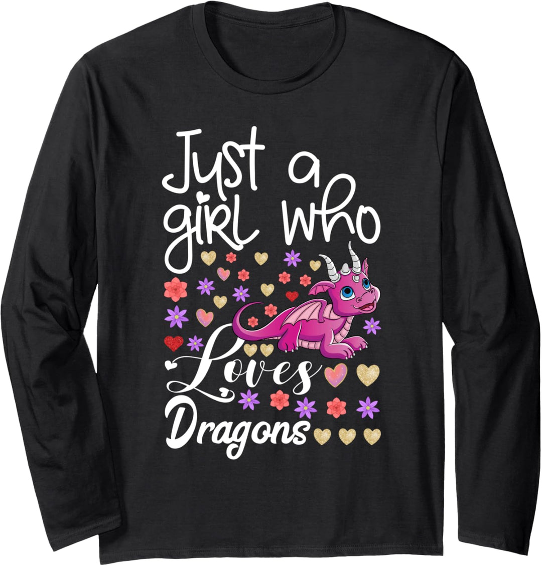 Funny Lying Lizard Gifts Girls Just A Girl Who Loves Dragons Langarmshirt