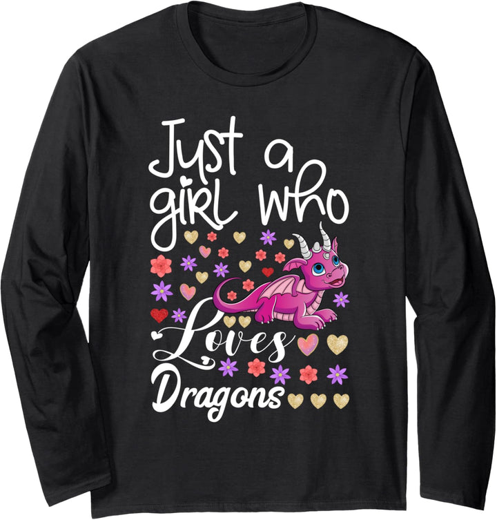 Funny Lying Lizard Gifts Girls Just A Girl Who Loves Dragons Langarmshirt