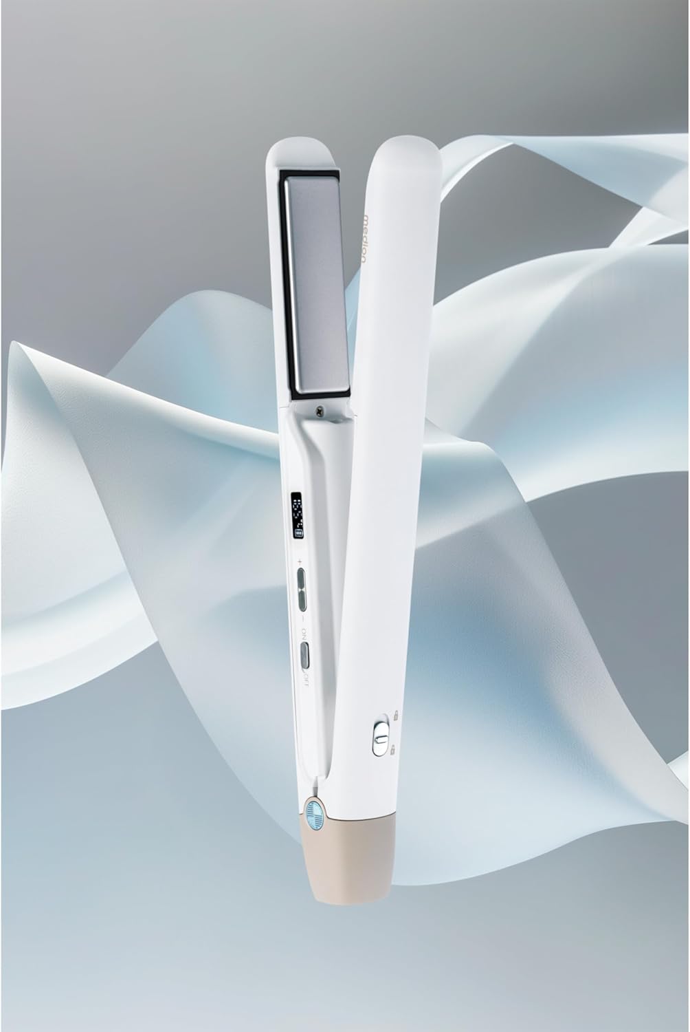 MEDION Glätteisen HS2 (kabellos, Display, 5 regelbare Hitzestufen, 165° bis 210°, breite flexible Ke