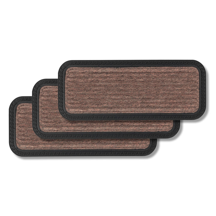 Astra Fussmatte Aussen & Innen - Braun Linien 25 x 60 cm 3er Set (Rechteckig) 25 x 60 cm (Rechteckig