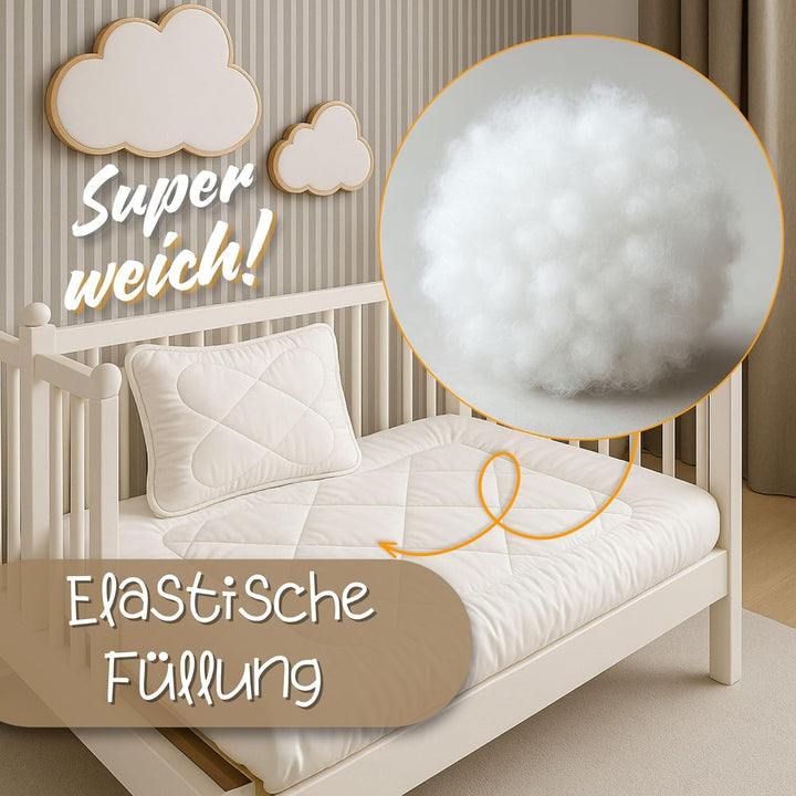 Kinderdecke Baby Bettdecke Kinderbettdecke 80x80 cm - Baby Decke und Kissen 35x40 cm Kinder bettdeck