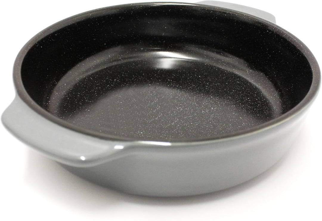 BergHoff Auflaufform rund klein (Backform aus Steingut, spülmaschinenfest, Grösse 19,5x19,5x5 cm, Fo