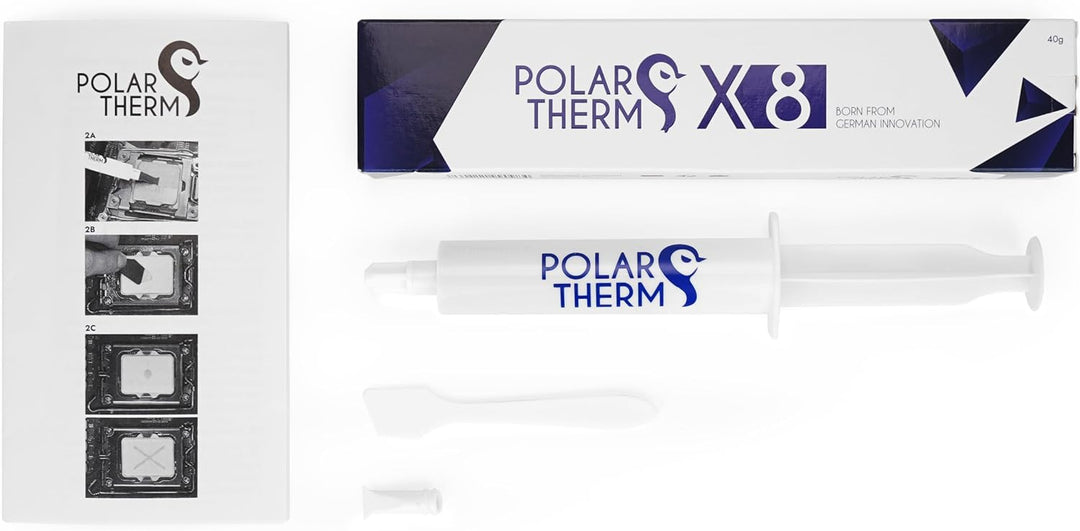 Polartherm X-8 by Thermal Grizzly - 40 Gramm CPU Wärmeleitpaste für CPU & GPU - Hohe Wärmeleitfähigk