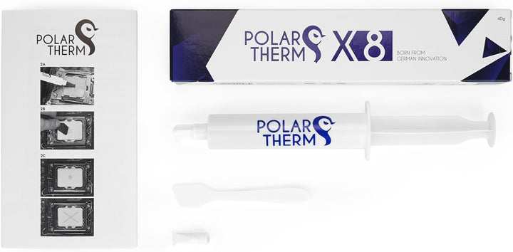 Polartherm X-8 by Thermal Grizzly - 40 Gramm CPU Wärmeleitpaste für CPU & GPU - Hohe Wärmeleitfähigk