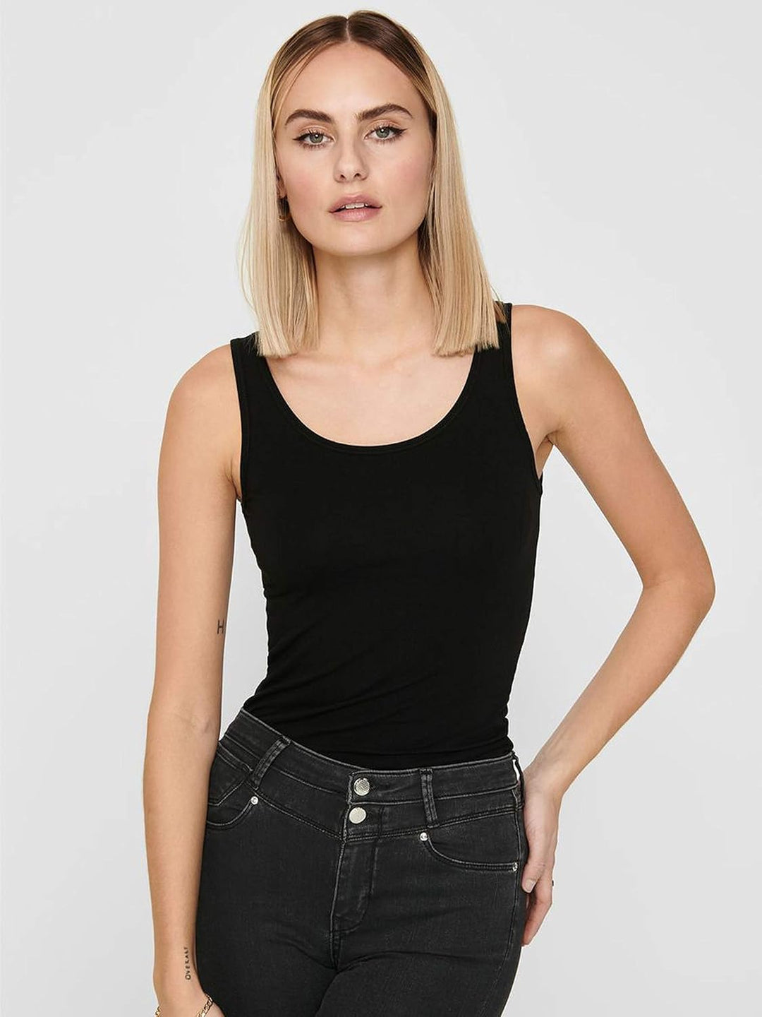 ONLY Damen Onllive Love Long Tank Noos Top XL Schwarz (3 X Black), XL Schwarz (3 X Black)