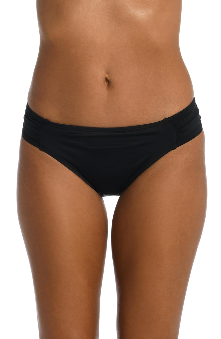 La Blanca Damen Side Shirred Hipster Swimsuit Bottom Bikini-Unterteile Grösse: 4 Schwarz, Grö&#