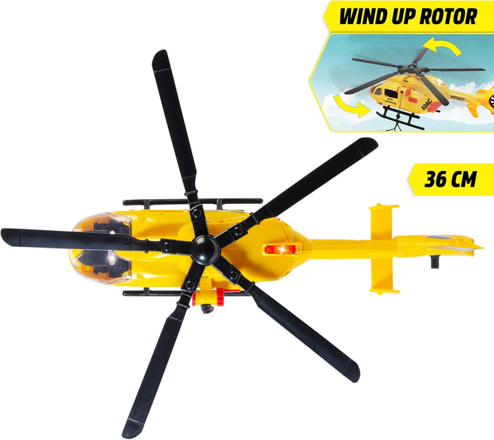 Dickie Toys - ADAC Rettungshelikopter Airbus H145 (36 cm) - grosser Hubschrauber mit Aufzieh-Propell