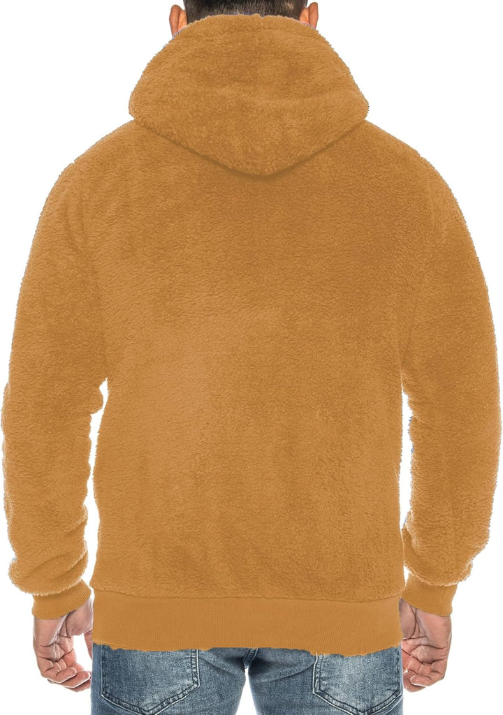 Raff &Taff Herren Kapuzenjacke Teddy Fleece Plüschjacke mit Kapuze Casuale Zip Hoodie Cardigan mit K