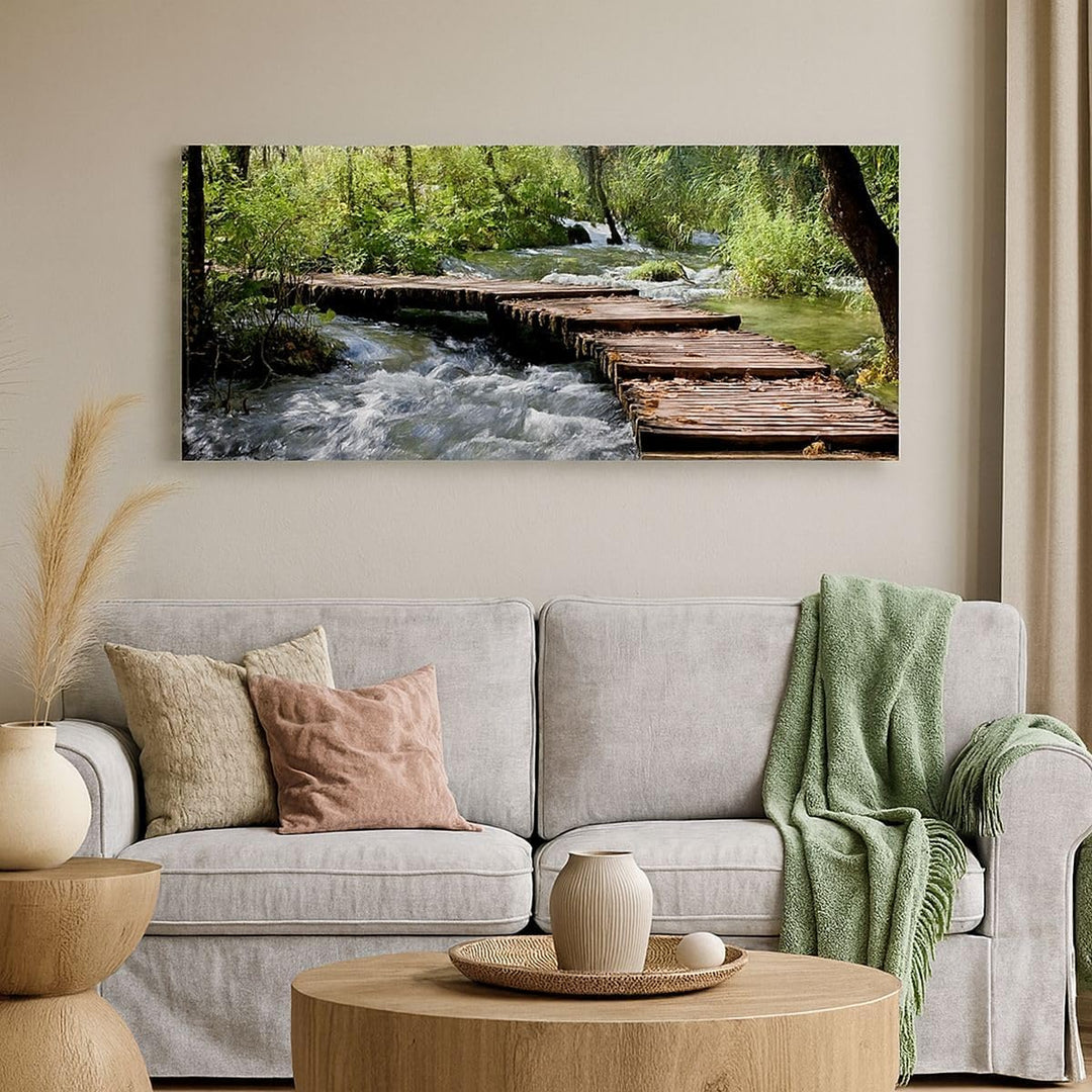 Wandbilder Dekoration Wohnzimmer Park natur grün bäume Panorama Bilder auf Leinwand 120x50cm Leinwan