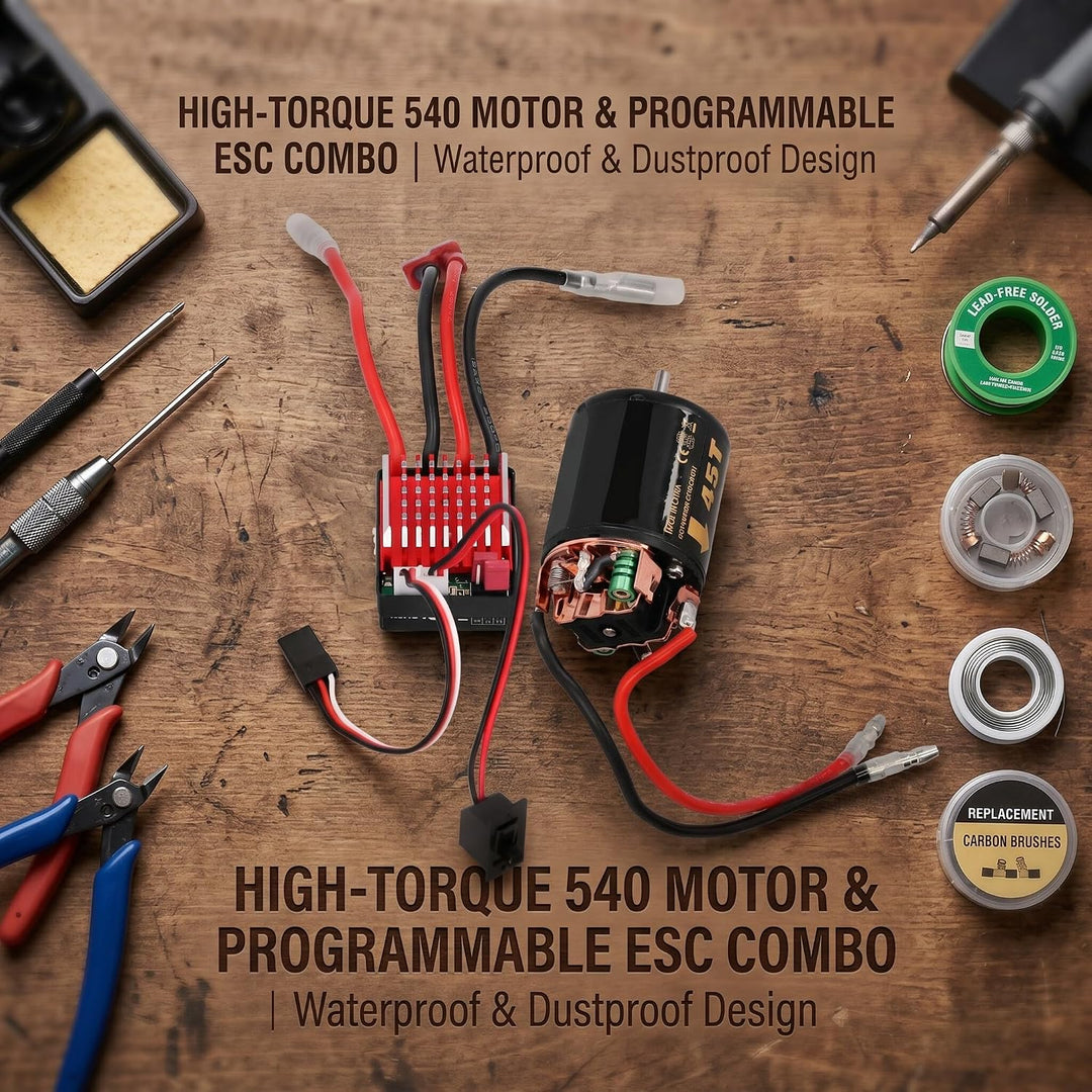 1/10 RC Motor ESC, 540 Brushed Motor 35T 45T 55T mit 360A ESC Combo, 1/10 Elektro RC High Speed Co