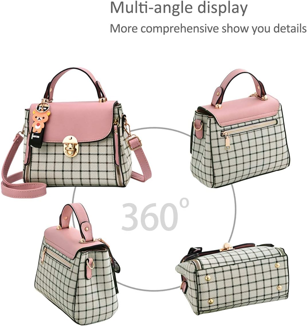 NICOLE&DORIS Handtaschen für Damen Niedliche Umhängetasche Mädchen Reissverschluss Handtasche PU Led
