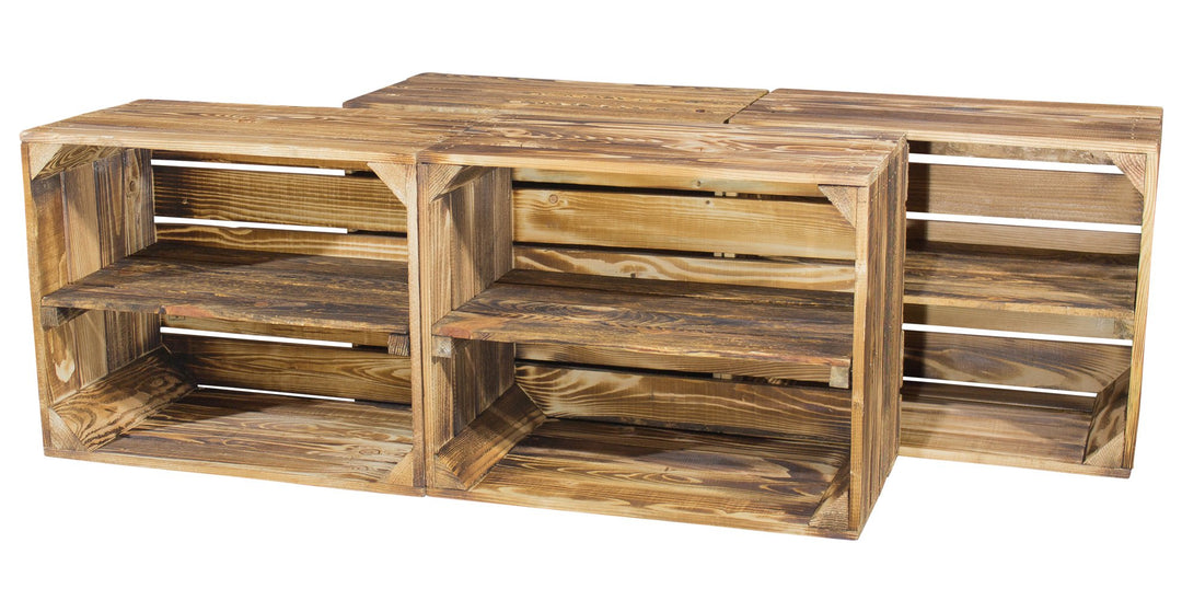 Vintage Möbel 24 GmbH 8er Set - Holzkisten klein 50x40x30cm
