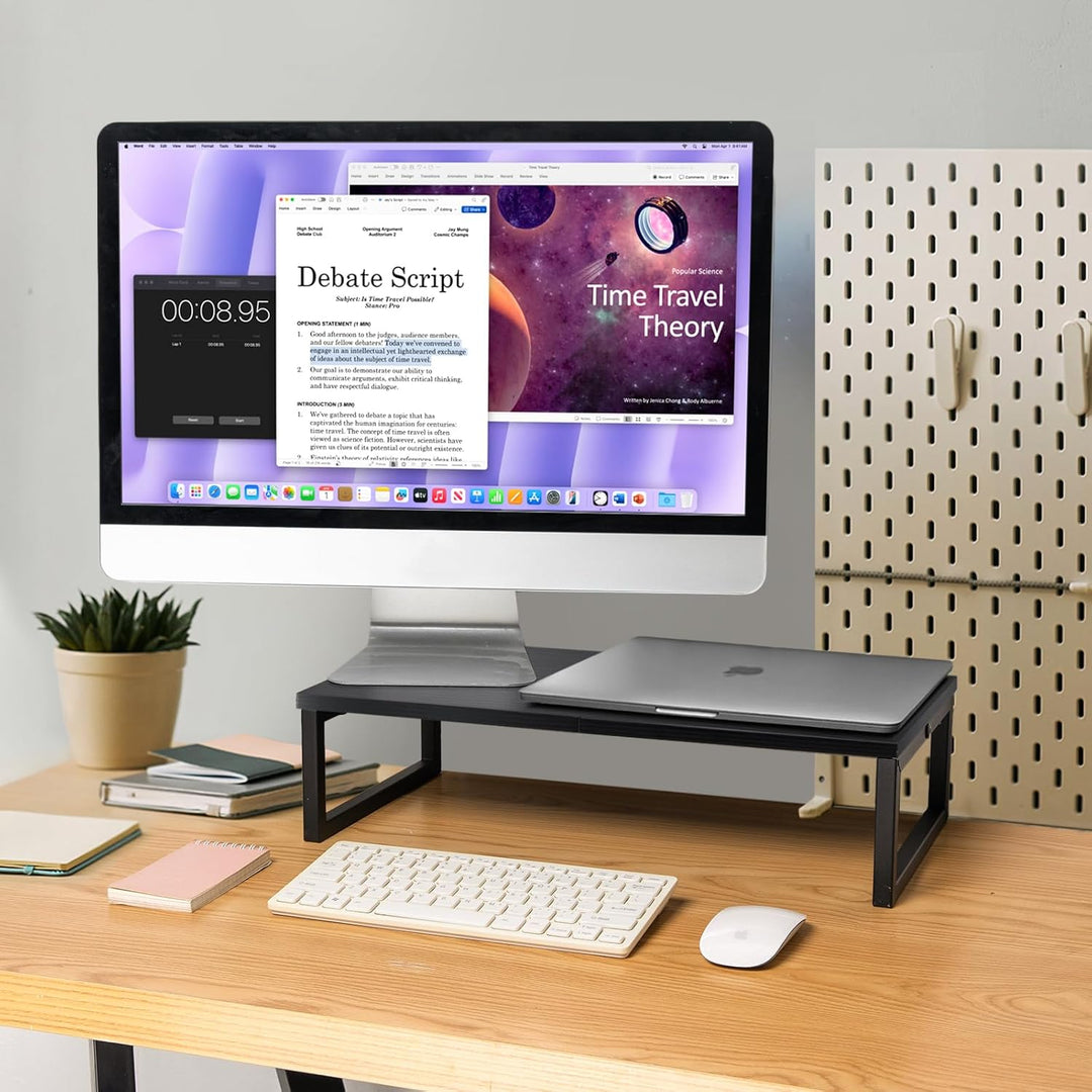 ARCOBIS 20 Zoll Monitorerhöhung, Holz &amp; Metall Computer Monitorständer Erhöhung für Schreibtisch, Sc