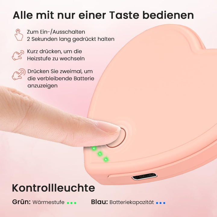 Handwärmer Wiederaufladbar - 2 Stück Herzförmige 5200mAh Elektrische Handwärmer - Strümpfe Stuffers