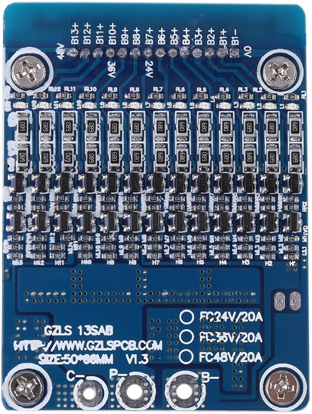 48V 20A 13Series BMS PCB Schutzbrett mit Ausgleich für Li-Ion Zelle 18650 Batterie