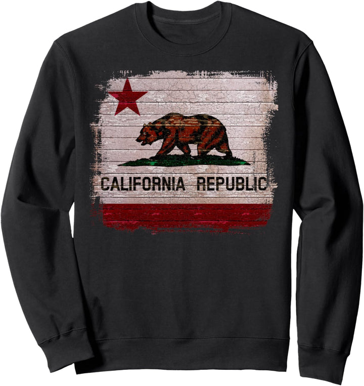 Kalifornien Republik Flagge Distressed Bär Sweatshirt