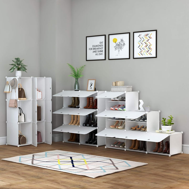 HOMIDEC Schuhregal, 5-stufiger Schuhschrank Kunststoff-Schuhregale Organizer für Schrank Flur Schlaf