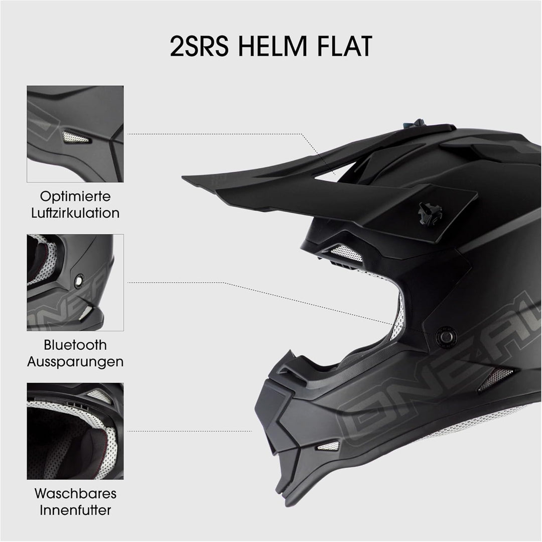 O'NEAL | Motocross-Helm | MX Enduro | ABS-Schale, Lüftungsöffnungen für optimale Kühlung | 2SRS Helm