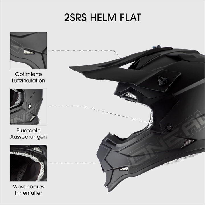O'NEAL | Motocross-Helm | MX Enduro | ABS-Schale, Lüftungsöffnungen für optimale Kühlung | 2SRS Helm