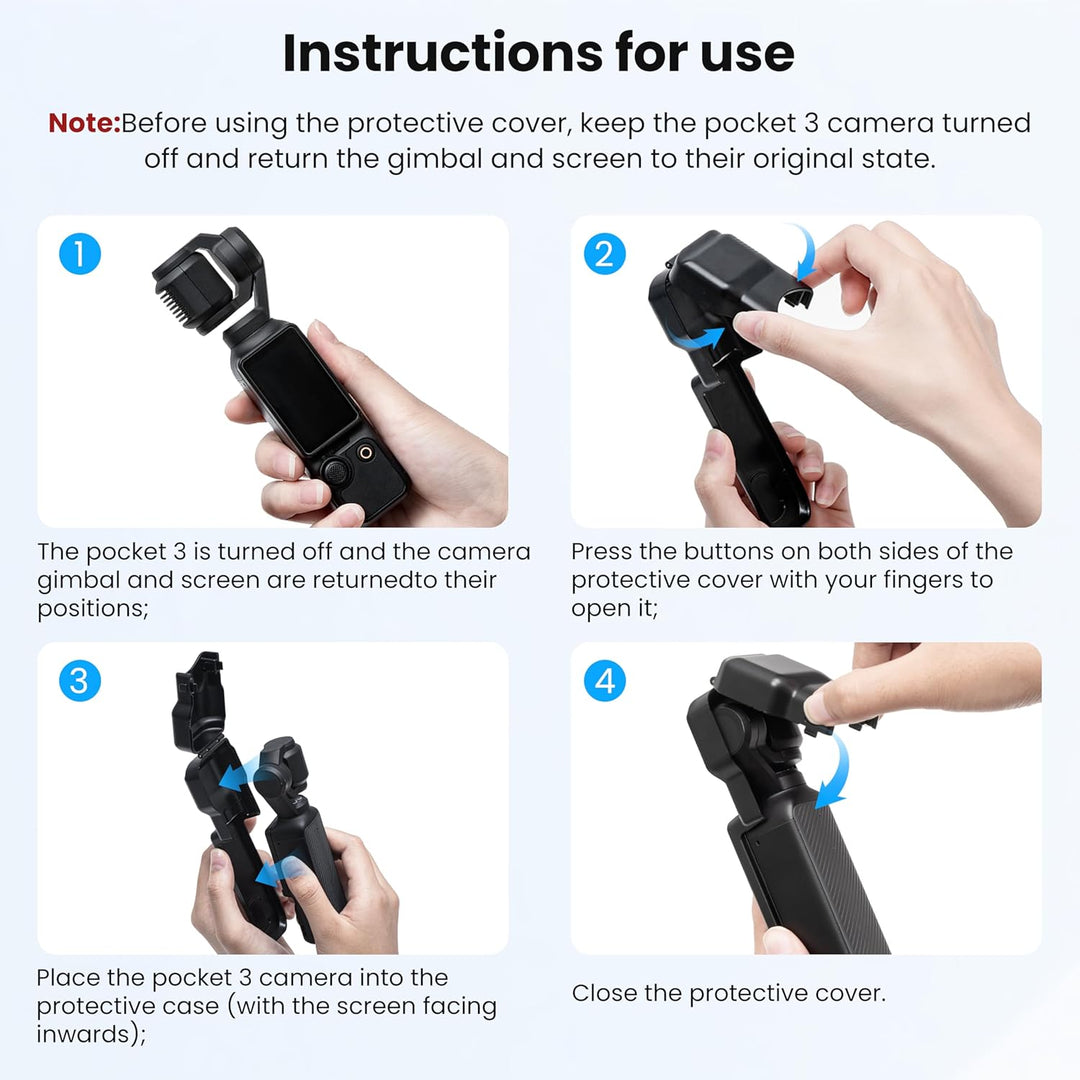 STARTRC Pocket 3 Gimbal Schutzhülle für DJI Osmo Pocket 3 Creator Combo, Anti-Fall Storage Handheld