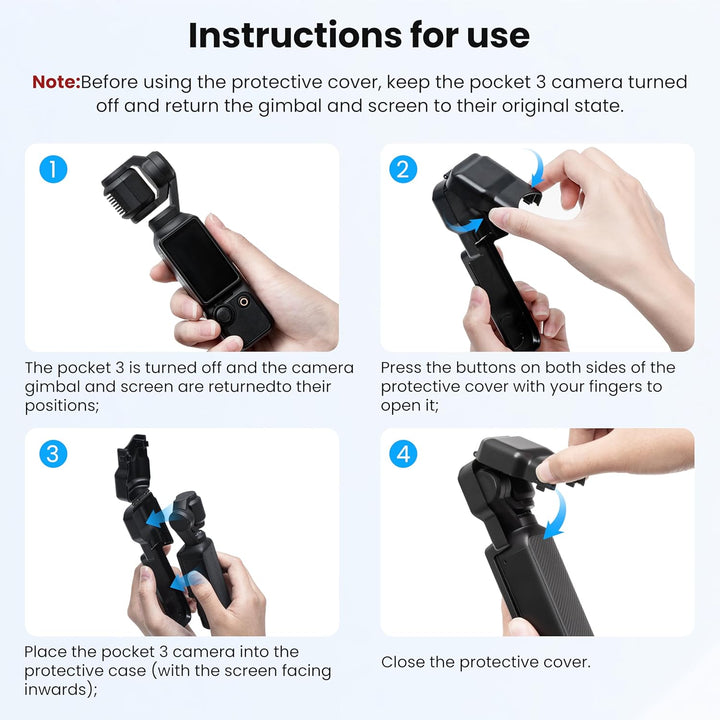 STARTRC Pocket 3 Gimbal Schutzhülle für DJI Osmo Pocket 3 Creator Combo, Anti-Fall Storage Handheld