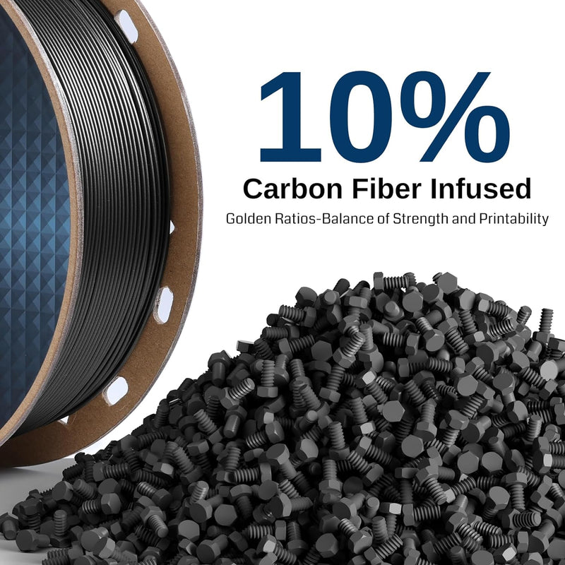 SainSmart Carbonfaser PETG Filament, 1,75 mm 3D-Druckfilament, starr, leicht, hitzebeständig und abr