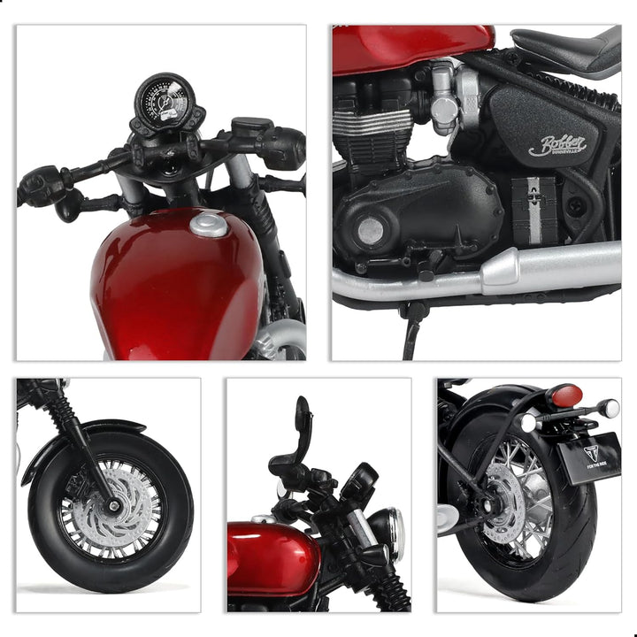 1/12 Motorrad-Modellspielzeug kompatibel für Triumph Bobber Bonneville, Motorradmodell aus Druckguss