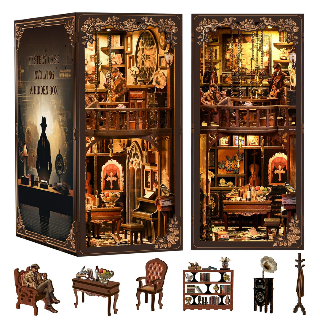 Book Nook Kit, DIY Miniatur Haus Puppenhaus Bausatz Bücherregal Deko für Jugendliche und Erwachsene（