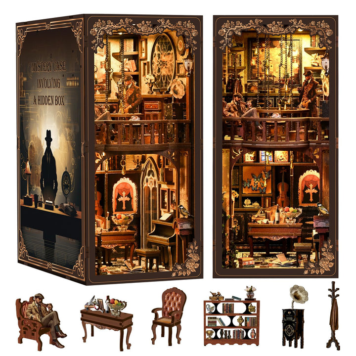 Book Nook Kit, DIY Miniatur Haus Puppenhaus Bausatz Bücherregal Deko für Jugendliche und Erwachsene（