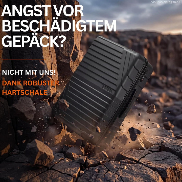 Cocoono Hartschalenkoffer XL Gross - 100L Volumen - 158cm Gurtmass - 8 Rollen 360° drehbar - Leichte