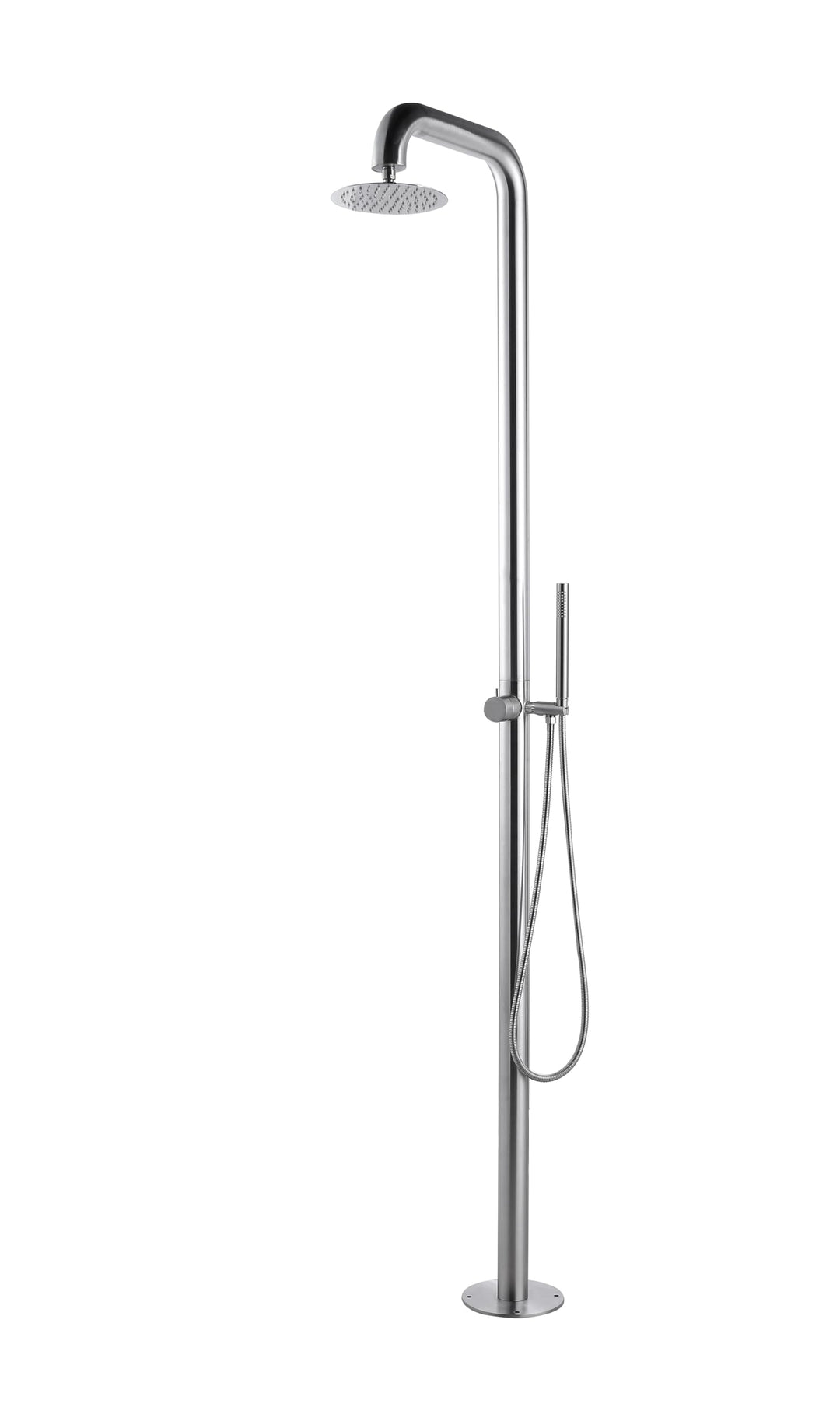 Edelstahl Gartendusche Premium Sensation 220 cm Outdoor Dusche mit Regenduschkopf Ø20 cm & Handbraus