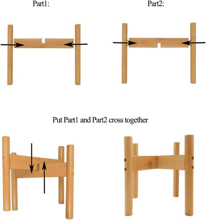 QUMENEY Moderner Pflanzenständer aus Holz, inspiriert vom Stil der Mitte des Jahrhunderts, für Haus,