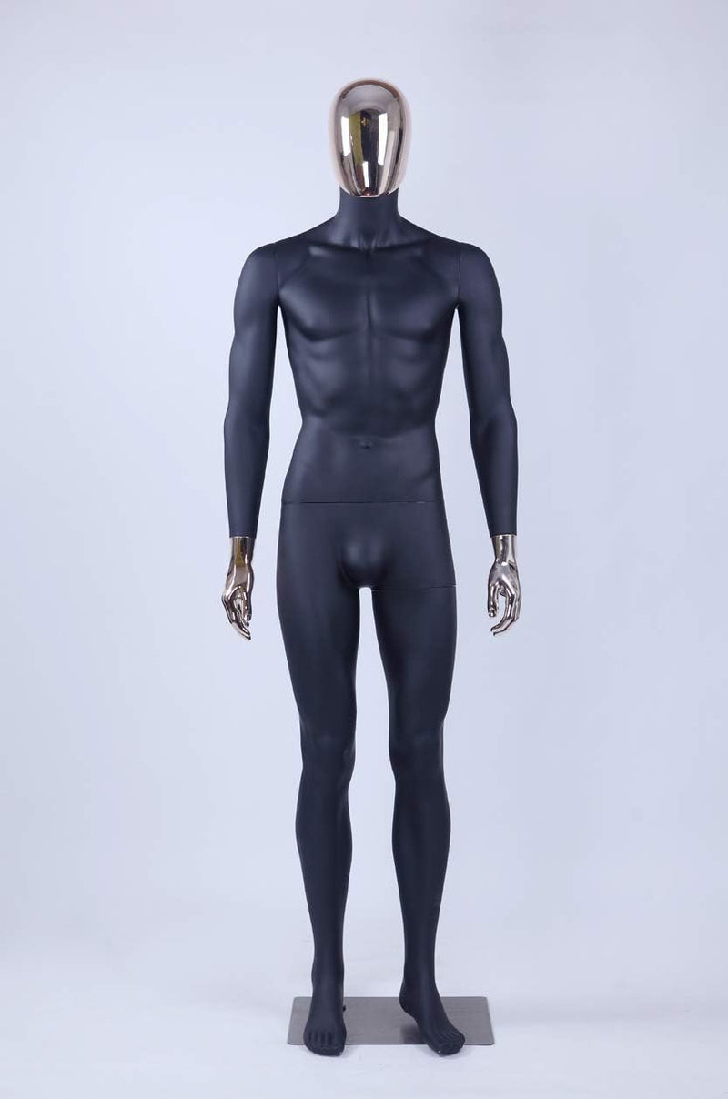Eurohandisplay schöne abstrakte schwarz Matt lackierte Schaufensterpuppe DM1-8D Galvanik Kopf und Hä