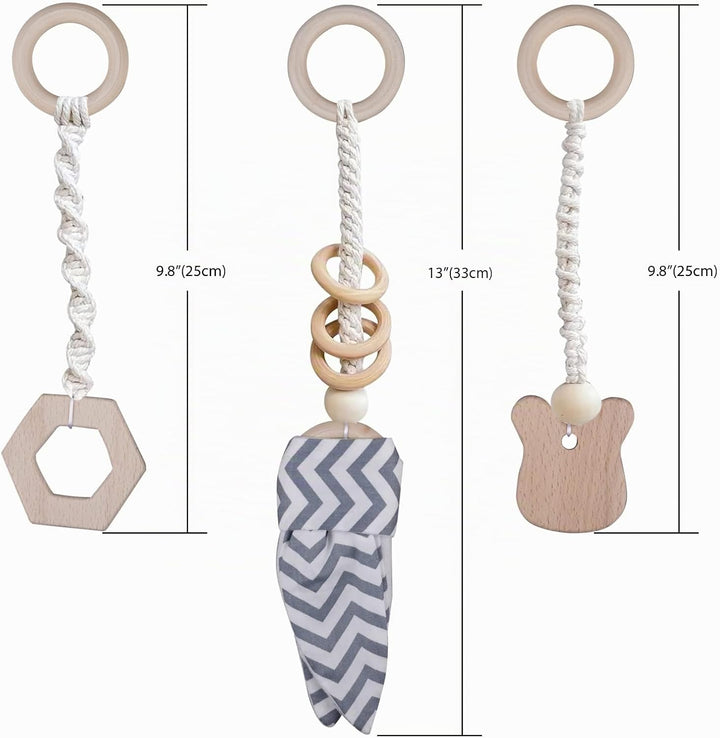 Caudblor Spieltrapez Holz Babyspielzeug Puzzle Gym inkl. Anhänger Babygymnastik aktiv Spielzeug Baby