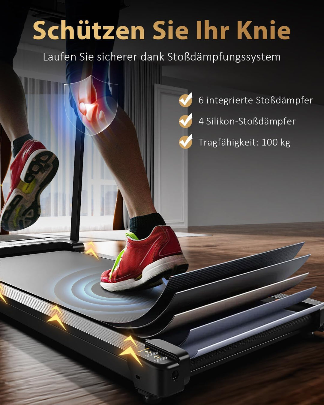 Laufband für Zuhause Walking Pad - Klappbar Laufbänder Elektrisches Laufbänder Schreibtisch Foldable