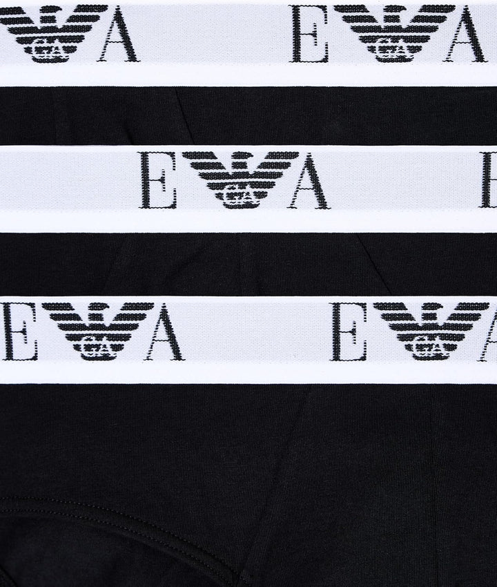 Emporio Armani Herren Bold Monogram 3-Pack Brief Slip S Schwarz/Schwarz/Schwarz, S Schwarz/Schwarz/S