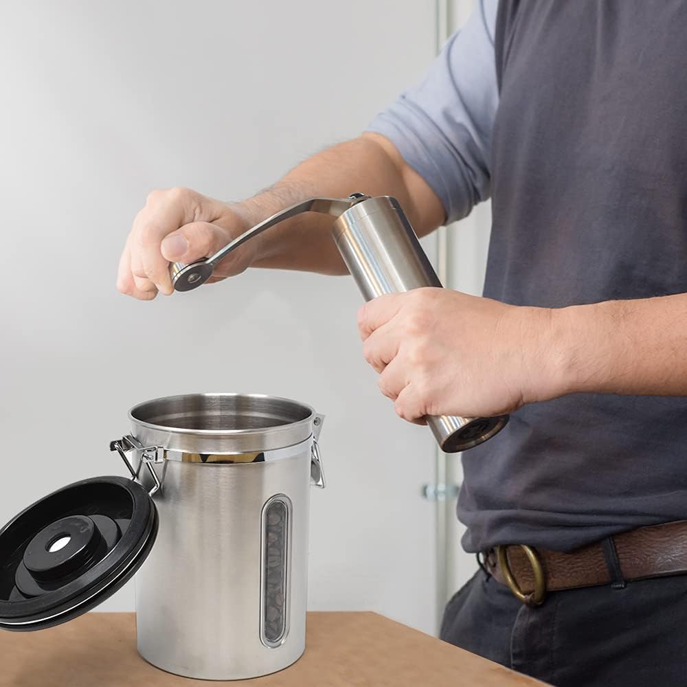 joeji's Kitchen Kaffeedose Luftdicht 1,8L - Kaffeebohnen Behälter aus Edelstahl - Vakuum Aromadicht