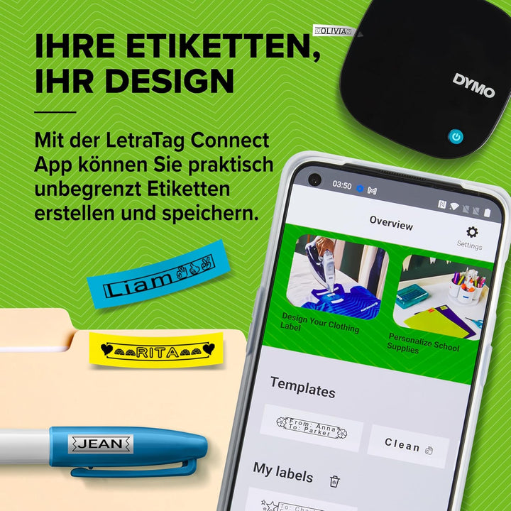DYMO LetraTag 200B-Beschriftungsgerät mit Bluetooth | kompakter Etikettendrucker | verbindet Sich üb