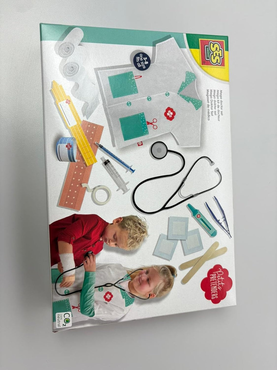 SES Creative 18011 Mega Doktor Set für Kinder - Interaktives Rollenspiel und Lernspielzeug Mega Arzt