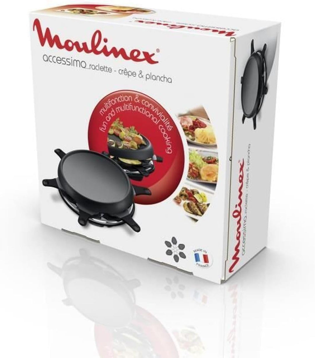 Moulinex Crêpier 6 Coupelles Accessimo RE151812 Raclette Plancha Crêpes-Pfanne, 6 Schälchen, Schwarz