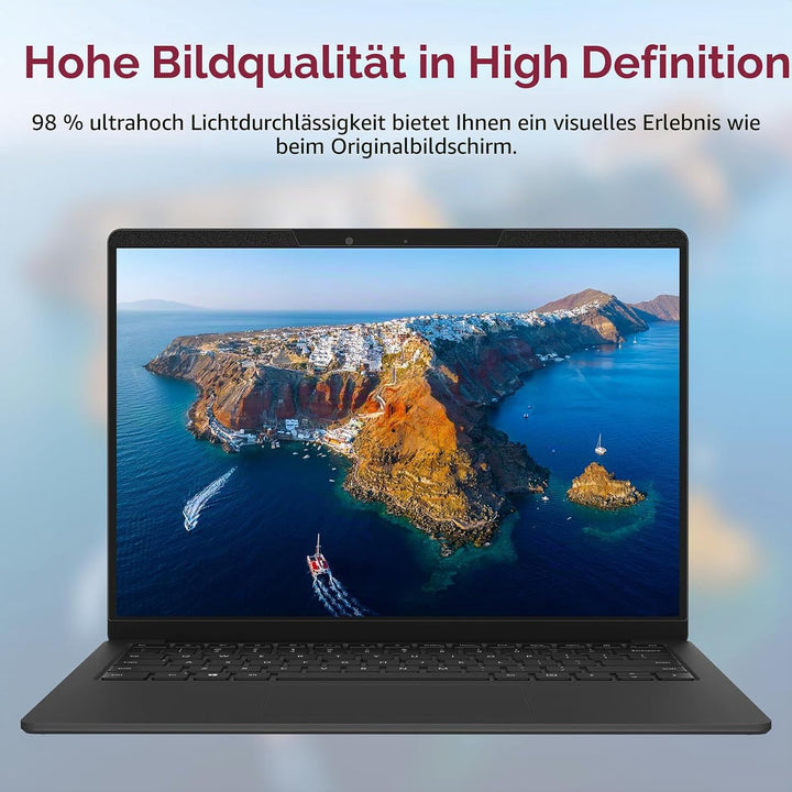 Magnetischer Laptop Sichtschutz für 14 Zoll Laptop 16:9, Abnehmbarer Sichtschutzfolie, Anti Spy Blau