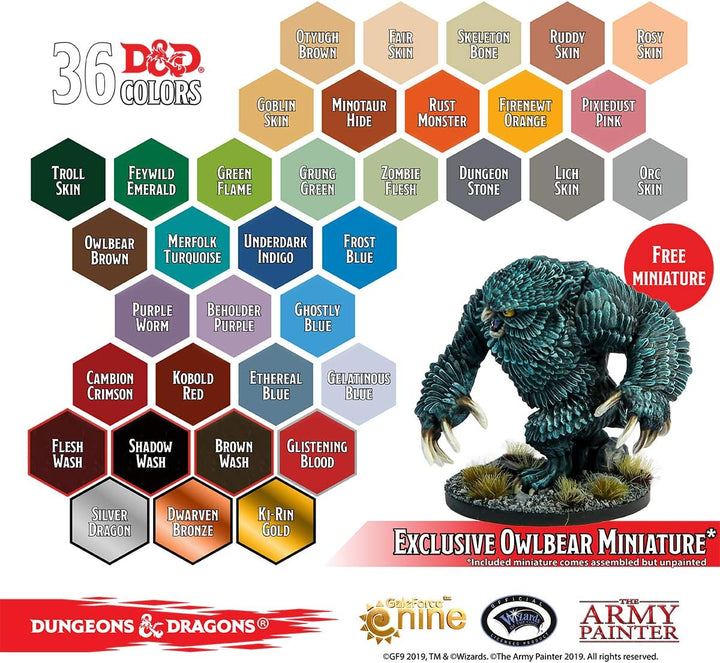 The Army Painter Dungeons and Dragons Nolzur’s Marvelous Pigment Monster Farbset, 36 Acrylfarben, 1